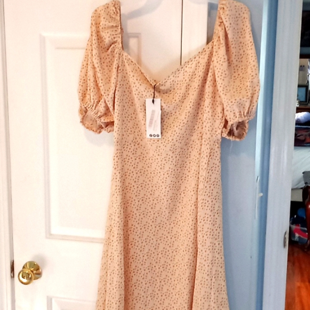 Silky Floral mid length dress